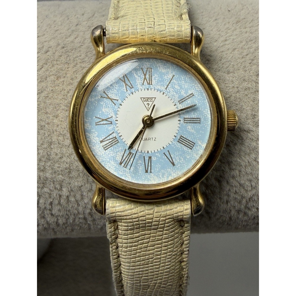 Guess 1987 New Battery Vintage Ladies Watch 25MM 6.75" Leather Band